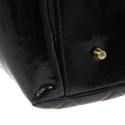 Pre Owned Chanel Black Vintage Patent Grand Shopping Tote GST