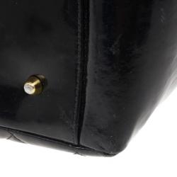 Pre Owned Chanel Black Vintage Patent Grand Shopping Tote GST