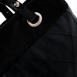 Pre Owned حقيبة يد شانيل باريس بيريتز جراند كانفاس مقوى مبطن أسود