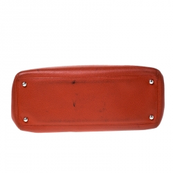 Pre Owned حقيبة يد شانيل سيرف شوبينغ جلد برتقالي