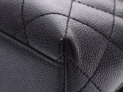 Pre Owned Chanel Black Metalasse Caviar Leather Top Handle Bag