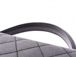 Pre Owned Chanel Black Metalasse Caviar Leather Top Handle Bag