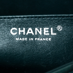 Pre Owned Chanel Green Quilted Leather Jumbo Classic Single Flap Bag