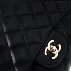 Chanel Black Quilted Leather Jumbo Classic Single Flap Bag