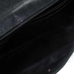 Pre Owned حقيبة شانيل قلاب مفرد كلاسيك ماكسي جلد كافيار مبطنة سوداء