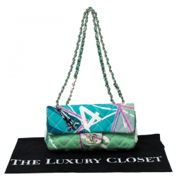 Pre Owned Chanel Multicolor Eiffel Tower Quilted Canvas Flap Shoulder Bag