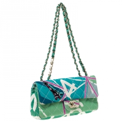 Pre Owned Chanel Multicolor Eiffel Tower Quilted Canvas Flap Shoulder Bag