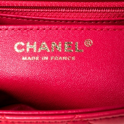 Pre Owned Chanel Coral Pink Quilted Leather Studded Flap Shoulder Bag