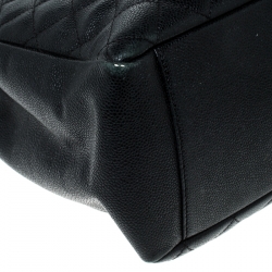 Pre Owned Chanel Black Quilted Caviar Leather Grand Shopper Tote