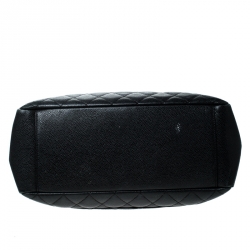 Pre Owned Chanel Black Quilted Caviar Leather Grand Shopper Tote
