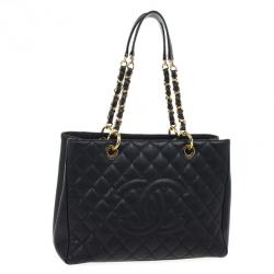 Pre Owned Chanel Black Caviar Grand Shopper Tote