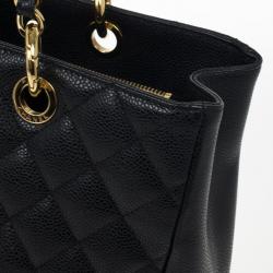 Pre Owned Chanel Black Caviar Grand Shopper Tote