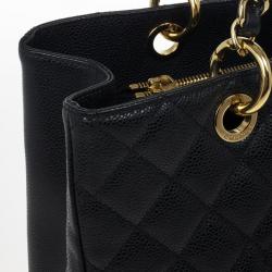 Pre Owned Chanel Black Caviar Grand Shopper Tote