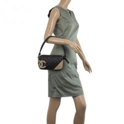 Pre Owned Chanel Black &amp; Beige Mini Calfskin Leather Ligne Cambon Bowler Tote
