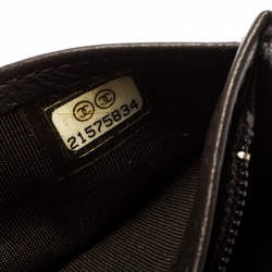 Chanel Dark Grey Quilted Leather Boy Flap Long Wallet