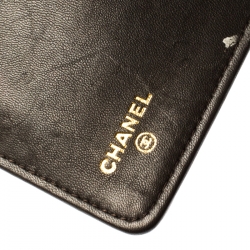 Chanel Dark Grey Quilted Leather Boy Flap Long Wallet