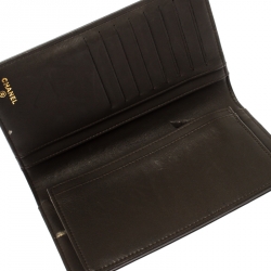 Chanel Dark Grey Quilted Leather Boy Flap Long Wallet