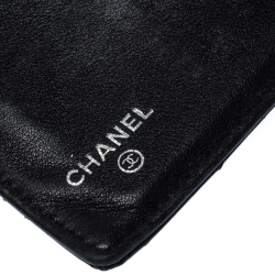 Chanel Black Quilted Patent Leather CC L Yen Continental Wallet