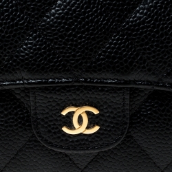 Chanel Black Quilted Leather Classic L Flap Wallet