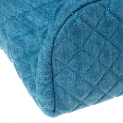 Pre Owned Chanel Blue Quilted Denim Large Urban Spirit Backpack 