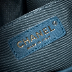 Pre Owned Chanel Blue Quilted Denim Large Urban Spirit Backpack 