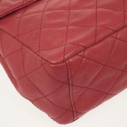 Chanel Red Lambskin Classic Maxi Flap 