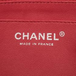 Chanel Red Lambskin Classic Maxi Flap 