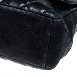 Pre Owned Chanel Black Quilted Leather Maxi Classic Single Flap Bag