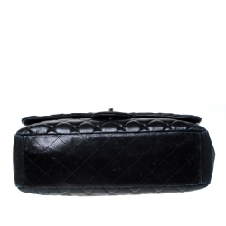 Pre Owned Chanel Black Quilted Leather Maxi Classic Single Flap Bag
