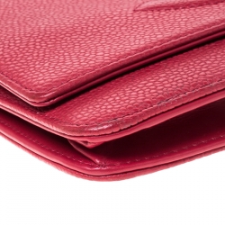 مملوكة مسبقًا Chanel Red Caviar Leather Timeless WOC Clutch Bag