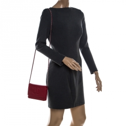 مملوكة مسبقًا Chanel Red Caviar Leather Timeless WOC Clutch Bag