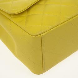 Pre Owned Chanel Yellow Caviar Classic Maxi Flap Bag