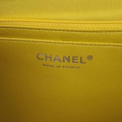 Pre Owned Chanel Yellow Caviar Classic Maxi Flap Bag