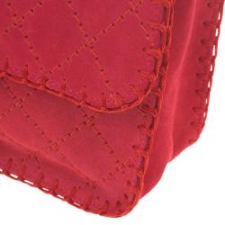 Pre Owned Chanel Pink Suede Flap Bag 