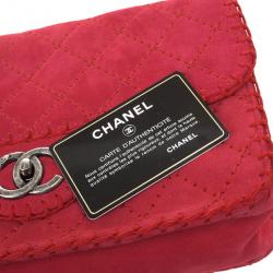 Pre Owned Chanel Pink Suede Flap Bag 