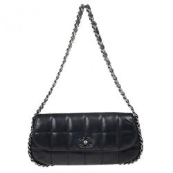 Pre Owned Chanel Black Leather Multi Chain Classic Flap Bag