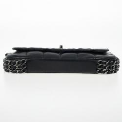 Pre Owned Chanel Black Leather Multi Chain Classic Flap Bag