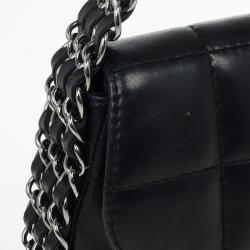 Pre Owned Chanel Black Leather Multi Chain Classic Flap Bag