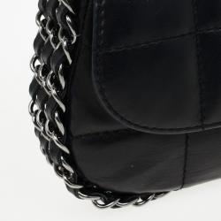 Pre Owned Chanel Black Leather Multi Chain Classic Flap Bag