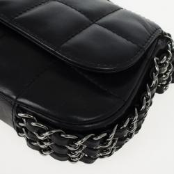 Pre Owned Chanel Black Leather Multi Chain Classic Flap Bag