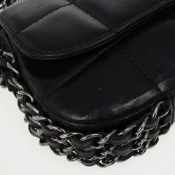 Pre Owned Chanel Black Leather Multi Chain Classic Flap Bag