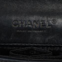 Pre Owned Chanel Black Leather Multi Chain Classic Flap Bag