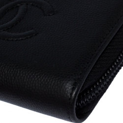 مملوكة مسبقًا Chanel Black Leather Small Timeless CC Zip Coin Purse