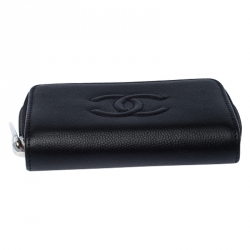 مملوكة مسبقًا Chanel Black Leather Small Timeless CC Zip Coin Purse