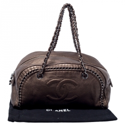 مملوكة مسبقًا Chanel Golden Brown Leather Medium Luxe Ligne Bowler Bag