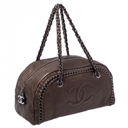 مملوكة مسبقًا Chanel Golden Brown Leather Medium Luxe Ligne Bowler Bag