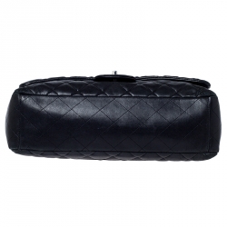 Pre Owned Chanel Black Quilted Leather Maxi Classic Single Flap Bag