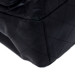 Pre Owned Chanel Black Quilted Leather Maxi Classic Single Flap Bag