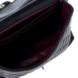 Pre Owned Chanel Black Quilted Leather Maxi Classic Single Flap Bag
