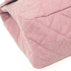 Pre Owned Chanel Rose Denim Quilted  XL Flap Bag
